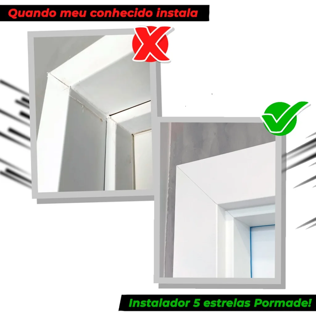 Comparativo entre uma má instalação e instalação Pormade