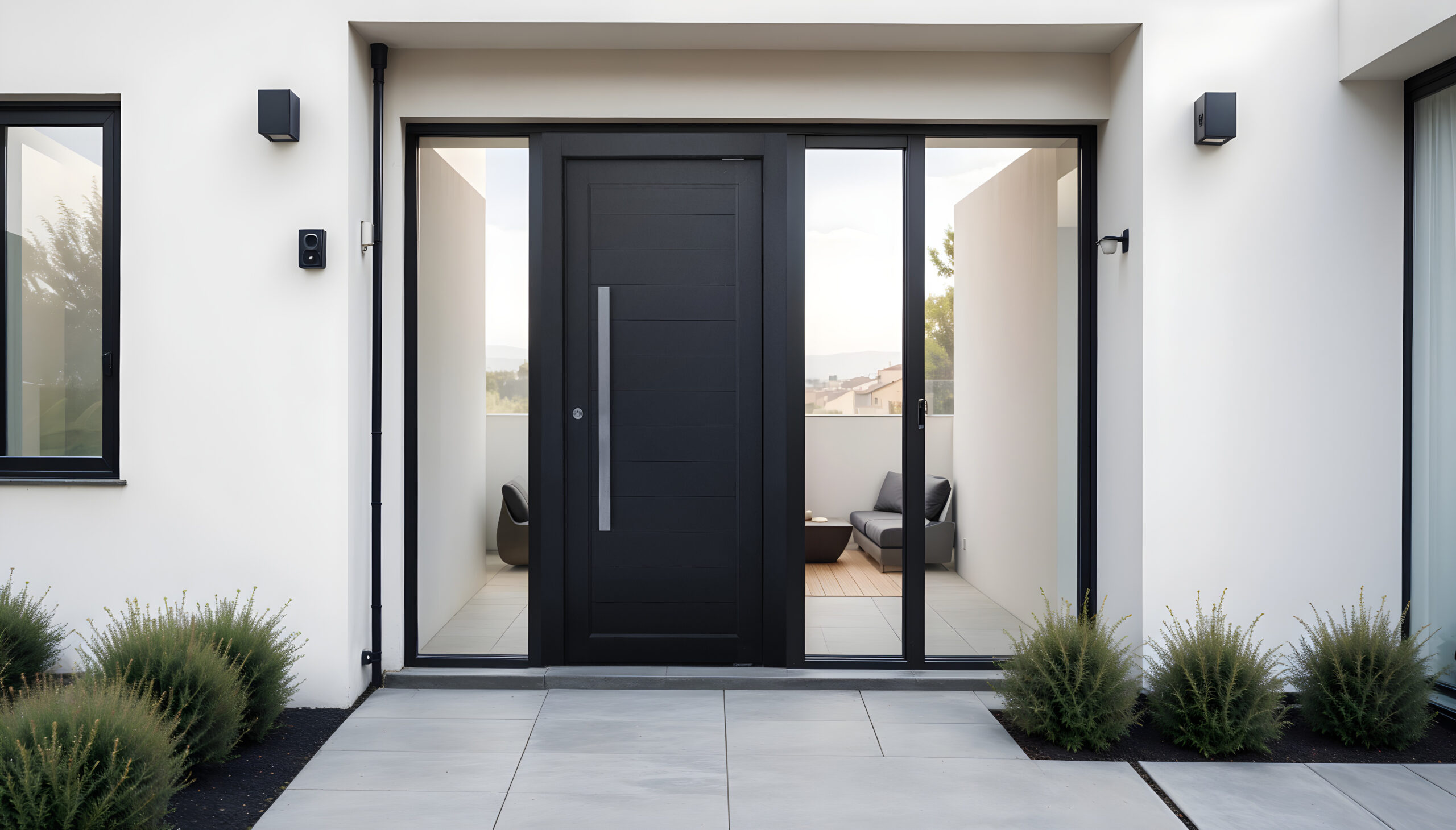 Porte d'entrée aluminium contemporaine - inspiration NIMESTORE MENUISERIES